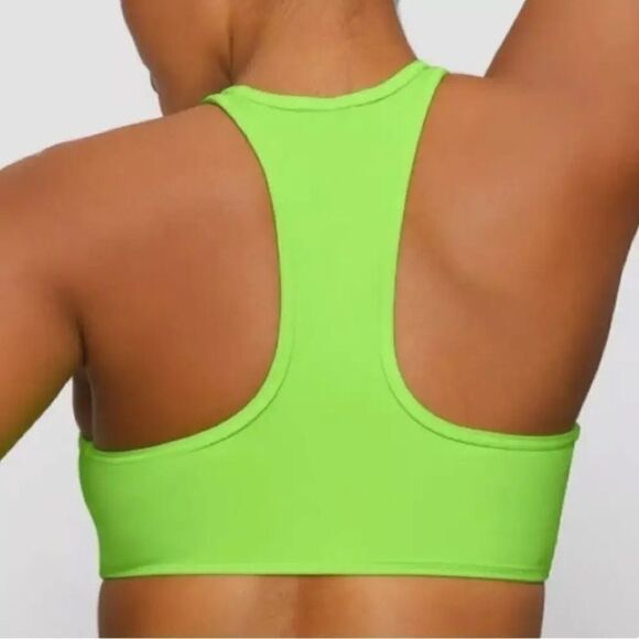 SKIMS NWT High Neck Racerback Bikini Top in Neon Green Size S - Picture 3 of 5